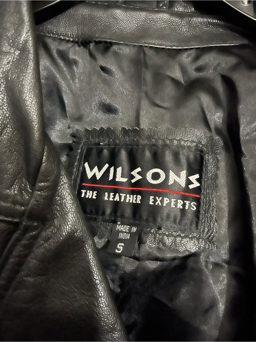 Wilson Black Cropped Leather Moto Jacket with Belt - Picture 3 of 6